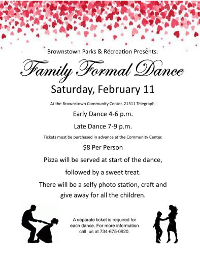 Brownstown Family Formal Sweetheart Dance @ Brownstown Community Center | Brownstown Charter Township | Michigan | United States